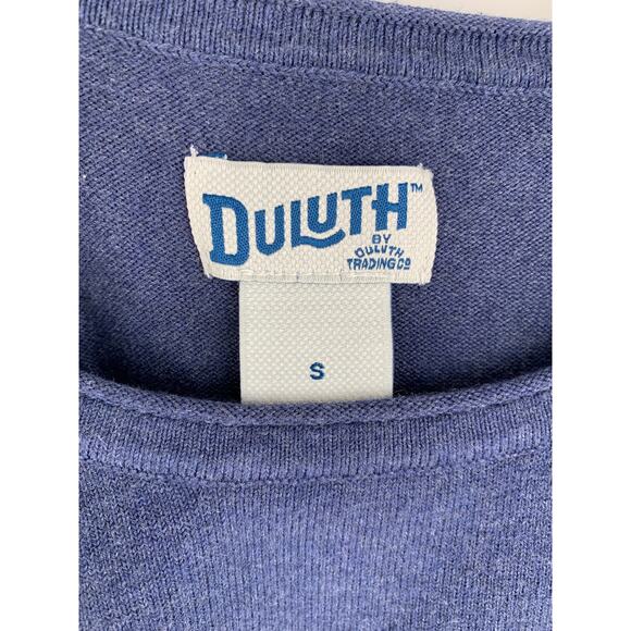 Duluth Women's Shiftless Crewneck Sweater Pullover Size Small Heather Navy Blue - Picture 4 of 8